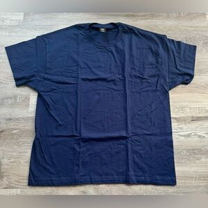 Hanes Beefy T Navy Blue Short Sleeve Shirt Mens Size XL NWT